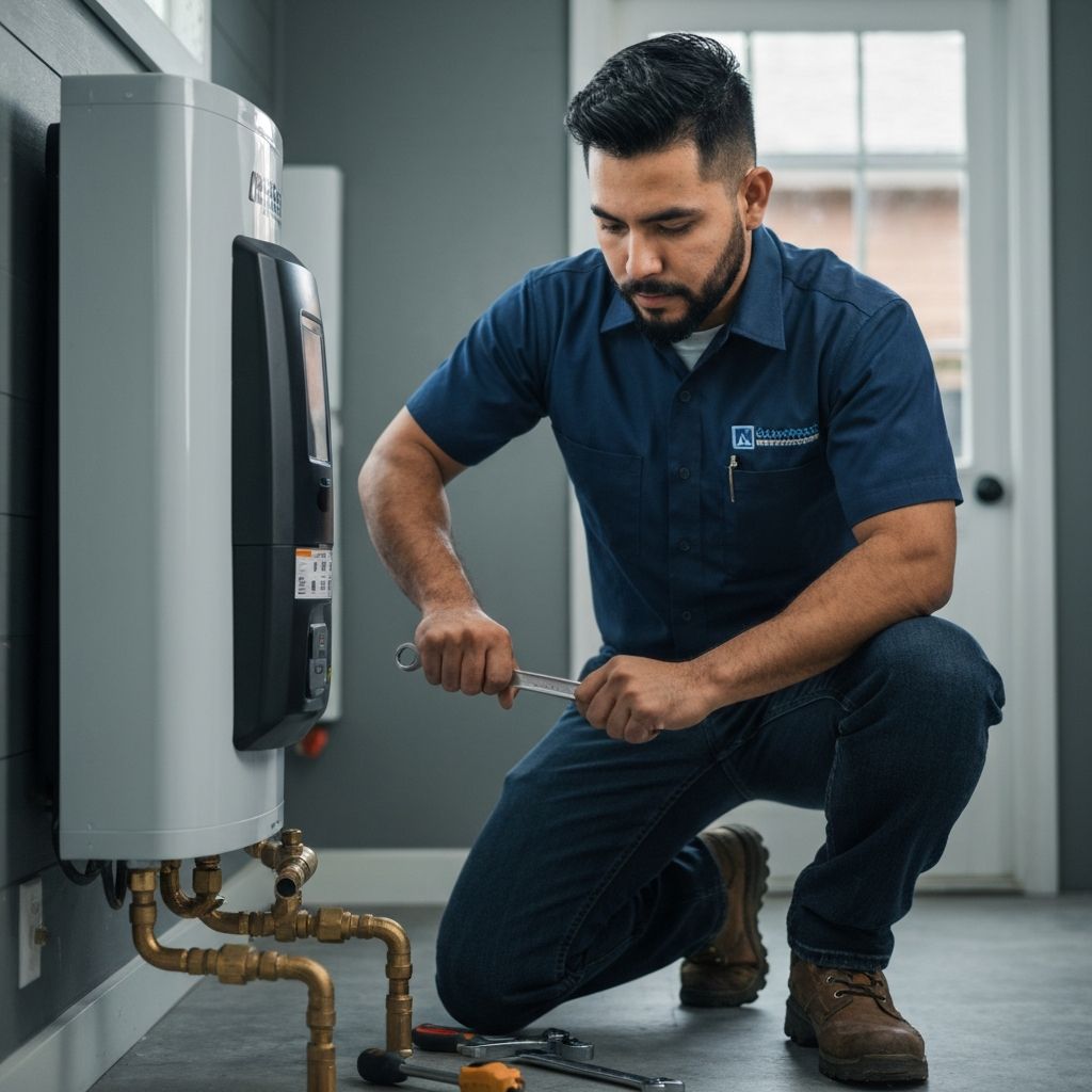 Professional tankless water heater installer